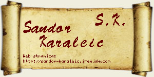 Šandor Karaleić vizit kartica